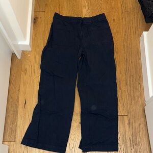 Navy Wide-Leg Pants